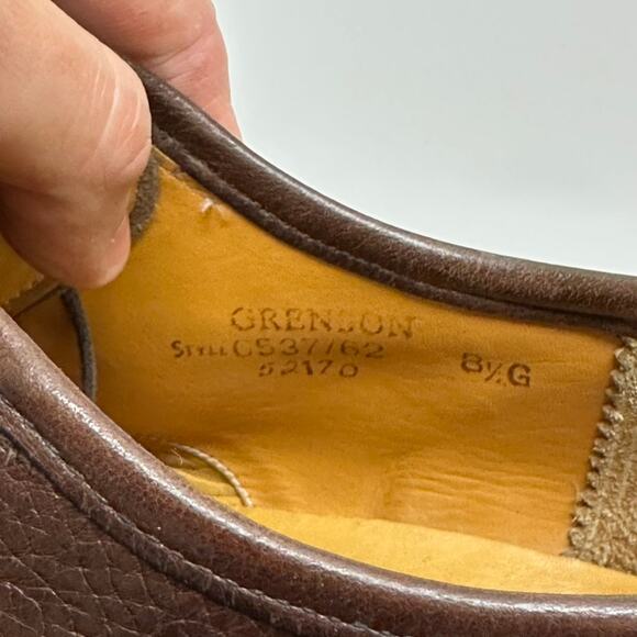 EXCELLENT Grenson Scotch Grain Brown Blucher UNWORN SOLES + HEEL 8.5 UK / 9.5 US main image 7